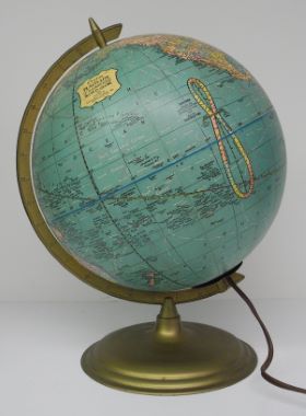 Globe Antique Cram's Plasti Lite 12” illuminated World globe